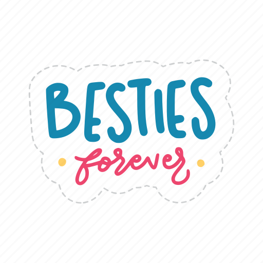 Besties forever, friendship, besties, bff, friends, lettering, typography icon - Download on Iconfinder