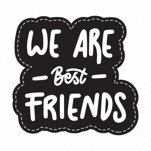 We are best friends, friendship, besties, bff, friends, lettering, typography icon - Download on Iconfinder