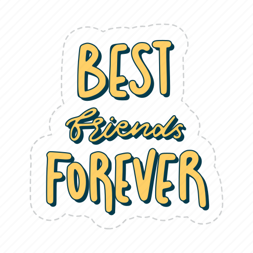 Best friends forever, friendship, besties, bff, friends, lettering, typography sticker - Download on Iconfinder