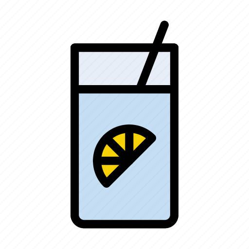 Glass, juice, lemon, soda, straw icon - Download on Iconfinder