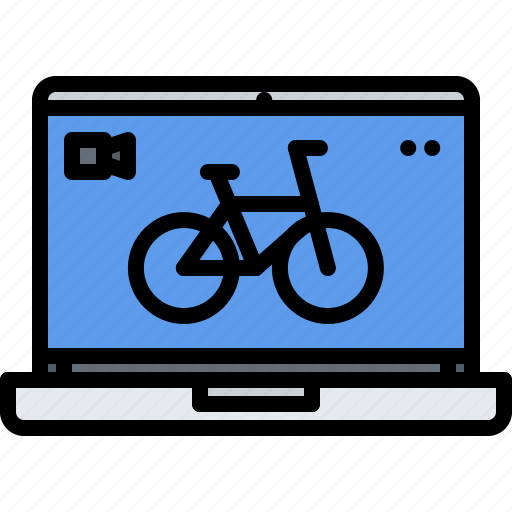 Bicycle, bike, cyclist, laptop, online, streaming, tournament icon - Download on Iconfinder