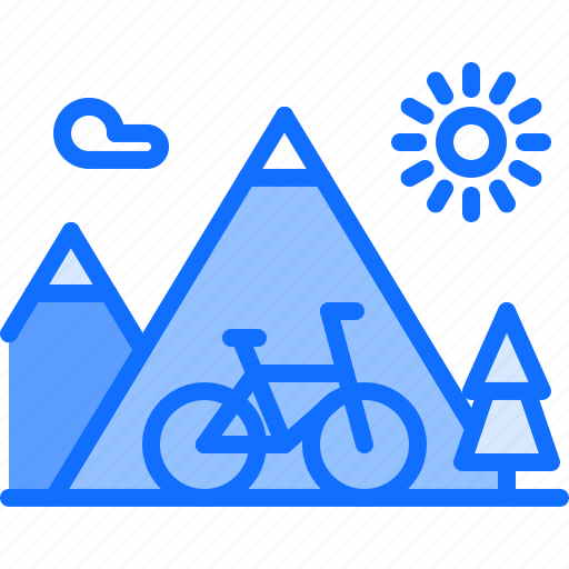 Bicycle, bike, cyclist, mountain, nature, tournament, way icon - Download on Iconfinder