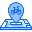 bicycle, bike, cyclist, location, map, pin, tournament 