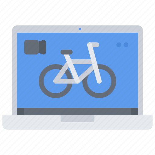 Bicycle, bike, cyclist, laptop, online, streaming, tournament icon - Download on Iconfinder