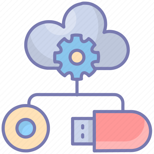 Icloud, cloud, data, usb, drive, storage, gear icon - Download on Iconfinder