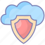 cloud, data, shield, protection, storage, lock, security 