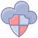 cloud, data, shield, protection, lock, security, transection