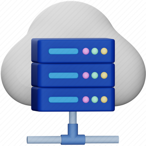 Cloud, server, hosting, backup, storage, network, data 3D illustration - Download on Iconfinder
