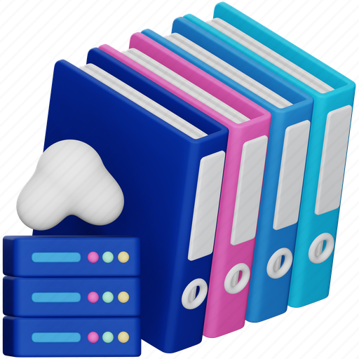 Data, archive, file, document, cloud, storage, server 3D illustration - Download on Iconfinder