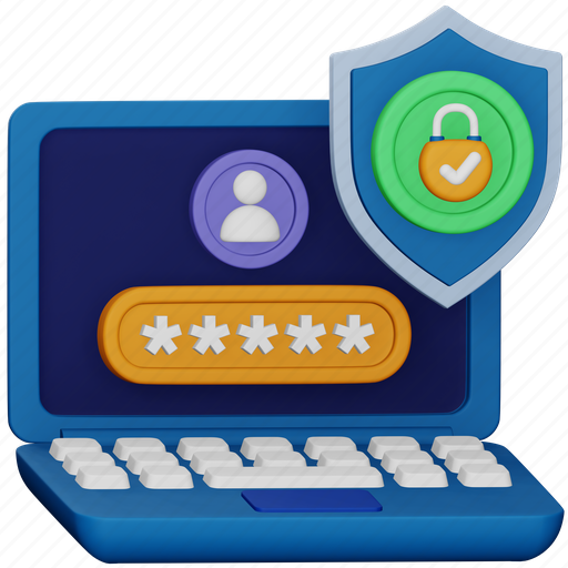 Secure, personal, data, protection, account, password, security 3D illustration - Download on Iconfinder