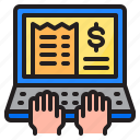 electronic, bill, payment, finance, laptop