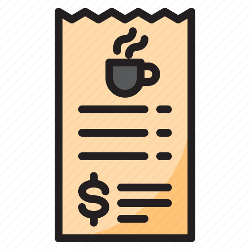 Receipt, bill, coffee, pay, drink icon - Download on Iconfinder