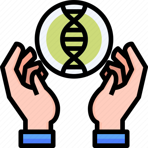 Dna, genetics, hands, education, science icon - Download on Iconfinder