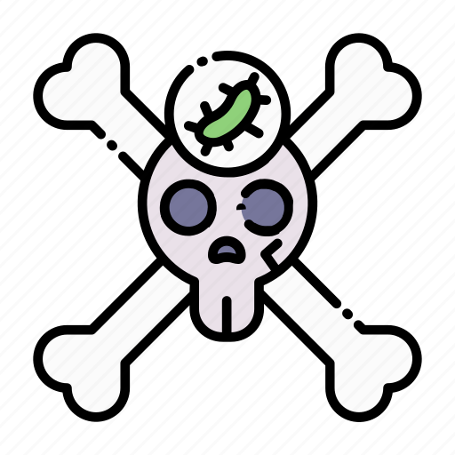 Bacteria, biology, corona, healthcare, skull, virus, warning icon - Download on Iconfinder