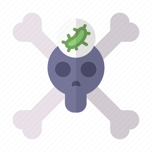 Bacteria, biology, corona, danger, skull, virus, warning icon - Download on Iconfinder