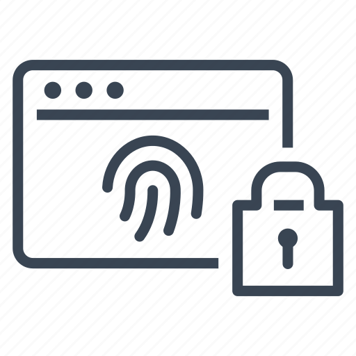 Browser, website, fingerprint, lock, secure, biometric icon - Download on Iconfinder