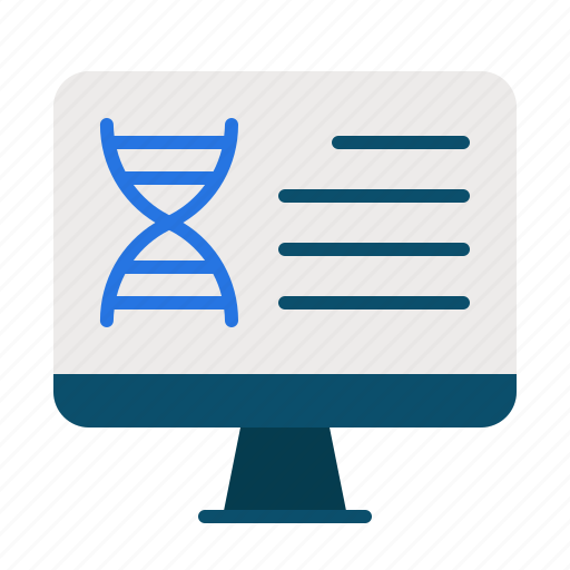 Computer, analysis, healthcare and medical, genetics, science, laboratory, biology icon - Download on Iconfinder