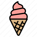 wafer, scoop, strawberry, ice cream, cake cones, cones, waffle, sweets, snack