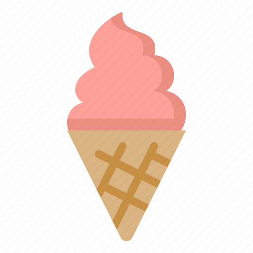 Wafer, scoop, strawberry, ice cream, cake cones, cone, cones icon - Download on Iconfinder