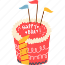 birthday, cake, present, celebration, box, gift