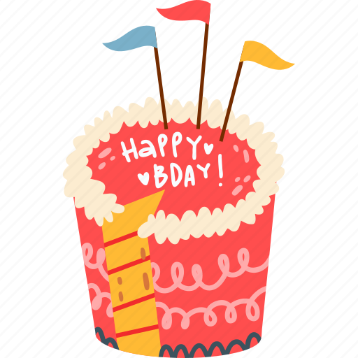 Birthday, cake, present, celebration, box, gift sticker - Download on Iconfinder