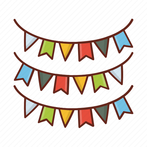 Buntings, smallflags, party, celebration, festival icon - Download on Iconfinder