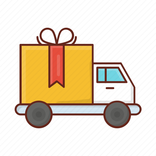 Present, gift, birthday, delivery, lorry icon - Download on Iconfinder