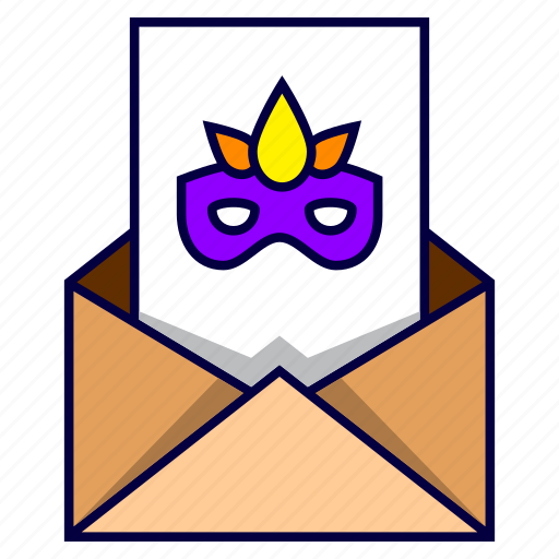 Birthday, celebration, disguise, invitation, letter, party icon - Download on Iconfinder