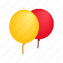 ballons, birthday, decoration, glossy, holiday, isometric, two