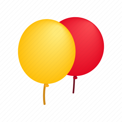Ballons, birthday, decoration, glossy, holiday, isometric, two icon - Download on Iconfinder