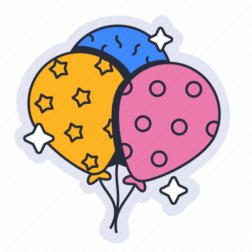 Balloon, birthday, party, celebrate, decoration sticker - Download on Iconfinder