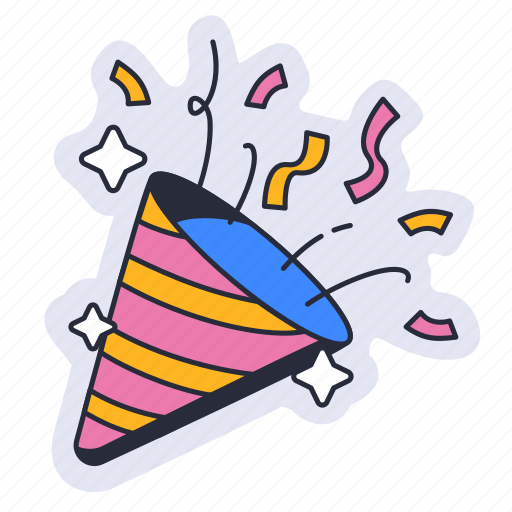 Confetti, party, birthday, celebration, entertainment sticker - Download on Iconfinder