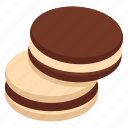 macaroons, cookies, biscuits, baked, food, illustration, chocolate, food icon, sticker