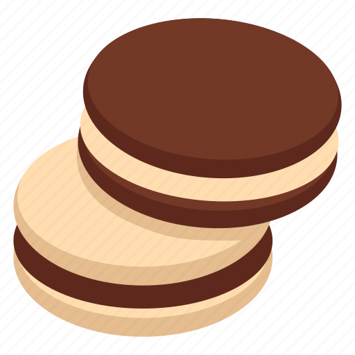 Macaroons, cookies, biscuits, baked, food, illustration, chocolate sticker - Download on Iconfinder