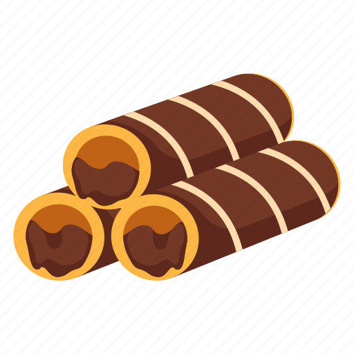 Wafer, rolls, chocolate, sticker, cookies, biscuits, baked sticker - Download on Iconfinder