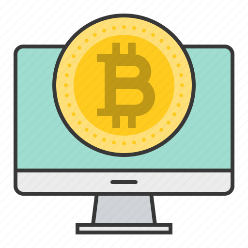 Bitcoin, blockchain, computer, cryptocurrencty, digital currency, screen icon - Download on Iconfinder