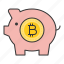 bitcoin, blockchain, cryptocurrencty, digital currency, piggy, piggy bank 