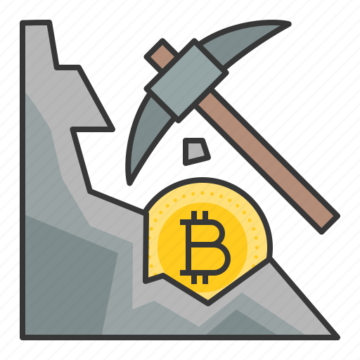 Bitcoin, bitcoin mining, blockchain, cryptocurrencty, digital currency, mining, pickaxe icon - Download on Iconfinder