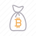 bag, bitcoin, currency, money, saving 