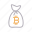 bag, bitcoin, currency, money, saving 
