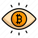 bitcoin, currency, eye, monitor, watch