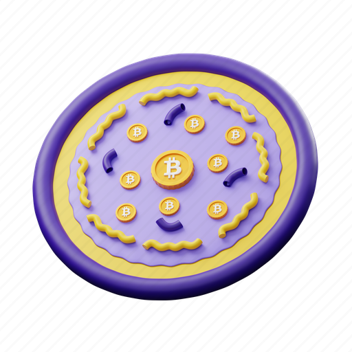 Pizza, bitcoin, cryptocurrency 3D illustration - Download on Iconfinder