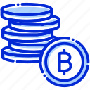 bitcoins, coins, currency, stack of bitcoins