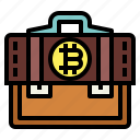 bitcoin, portfolio, currency, business, finance, suitcase