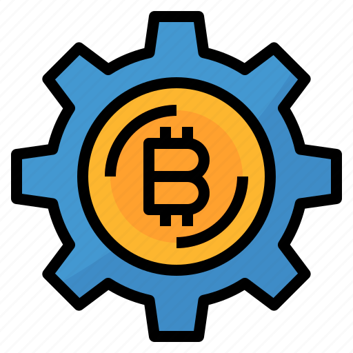 Bitcoin, currency, gear, money icon - Download on Iconfinder