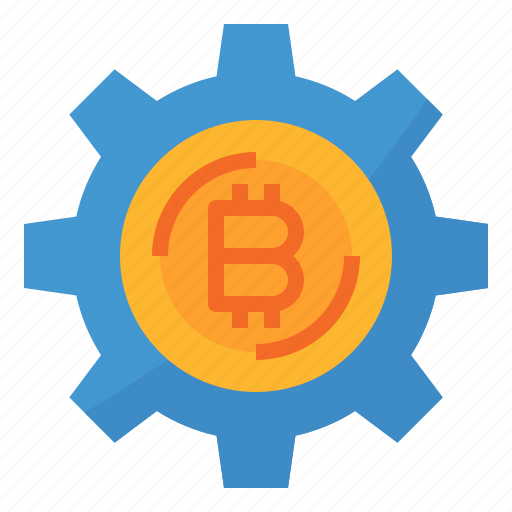 Bitcoin, currency, gear, money icon - Download on Iconfinder