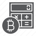 bitcoin, calculate, calculator, coin, cryptocurrency, finance