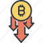 bitcoin, cryptocurrency, digital, down, finance, loss, trade 