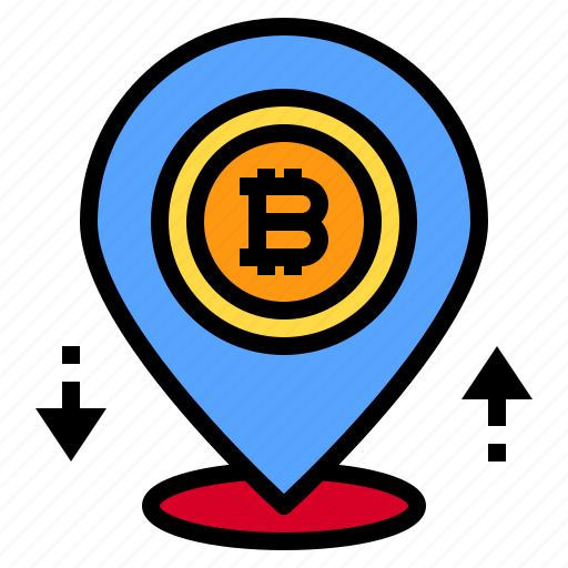 Bitcoin, cryptocurrency, location, pin, pointer icon - Download on Iconfinder
