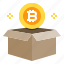 bitcoin, box, package, cryptocurrency, delivery, transport 